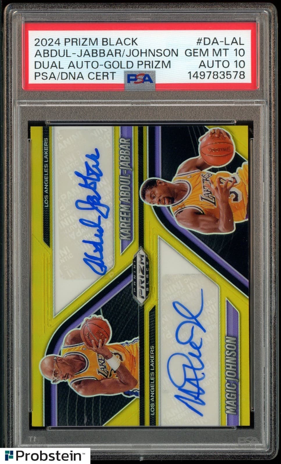 2024 Panini Gold Prizm Black Abdul-Jabbar M. Johnson /10 PSA 10 PSA/DNA 10 AUTO