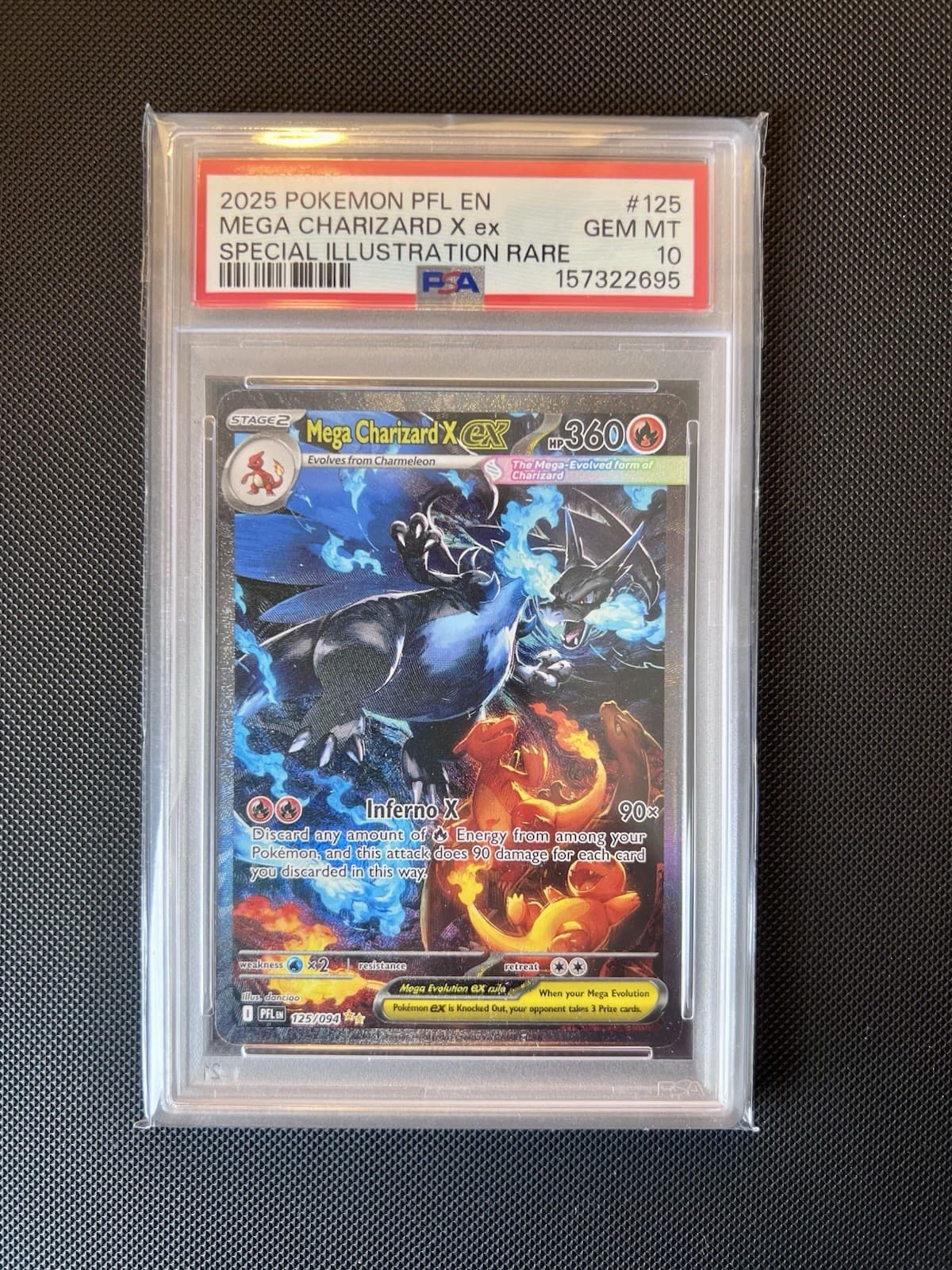 PSA 10 MEGA CHARIZARD X EX 125/094 Phantasmal Flames Pokemon Card