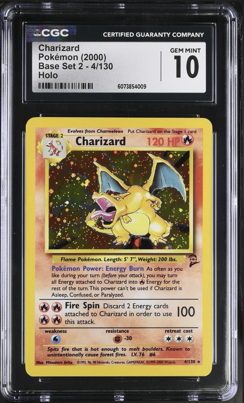 2000 POKEMON BASE SET 2 CHARIZARD CGC 10
