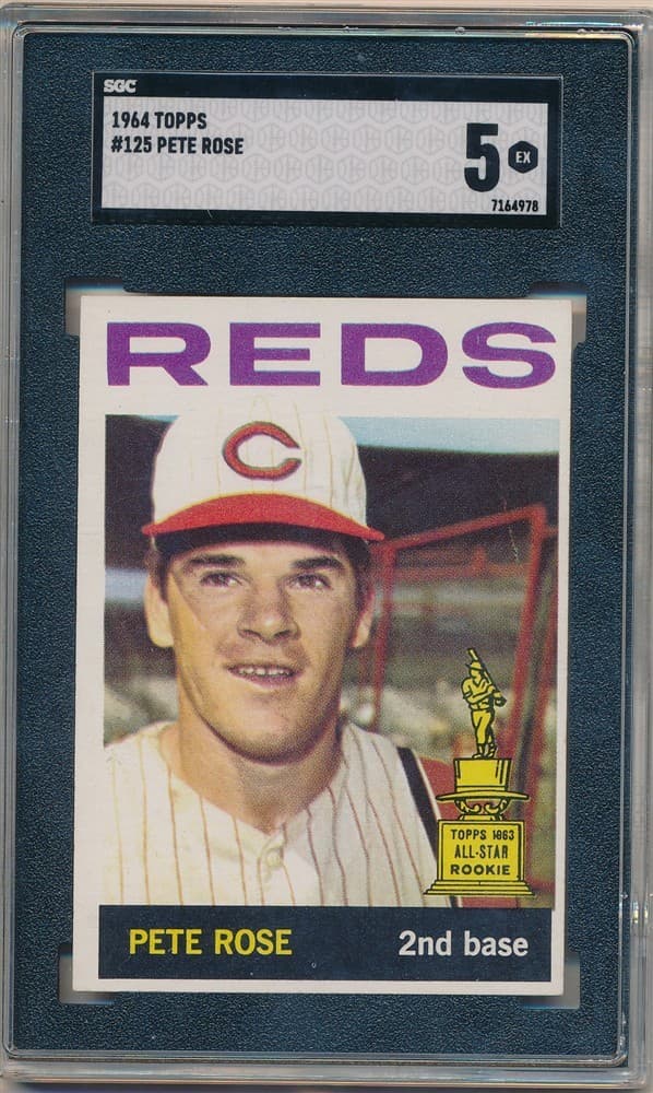 Pete Rose 1964 Topps Baseball Card #125 All Star Rookie Cup Reds Sgc 5 Ex