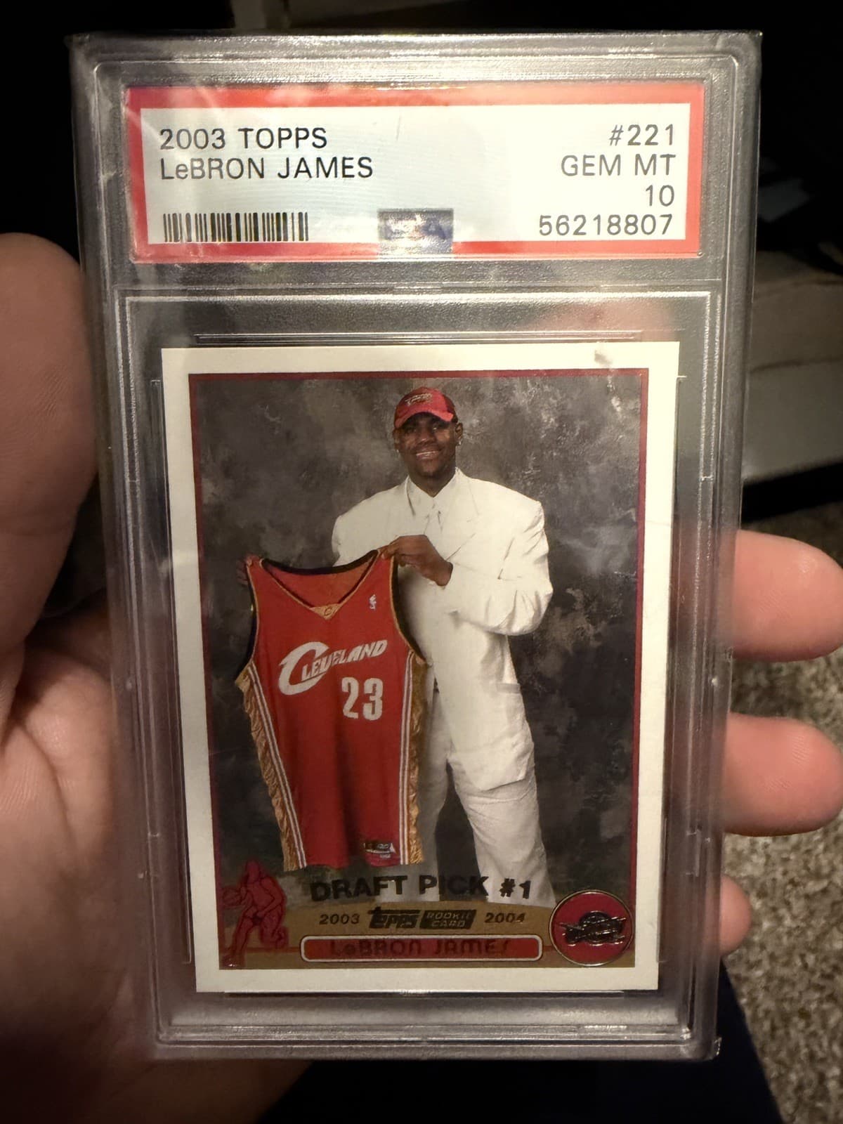 2003 Topps #221 Lebron James Rookie Rc Psa 10