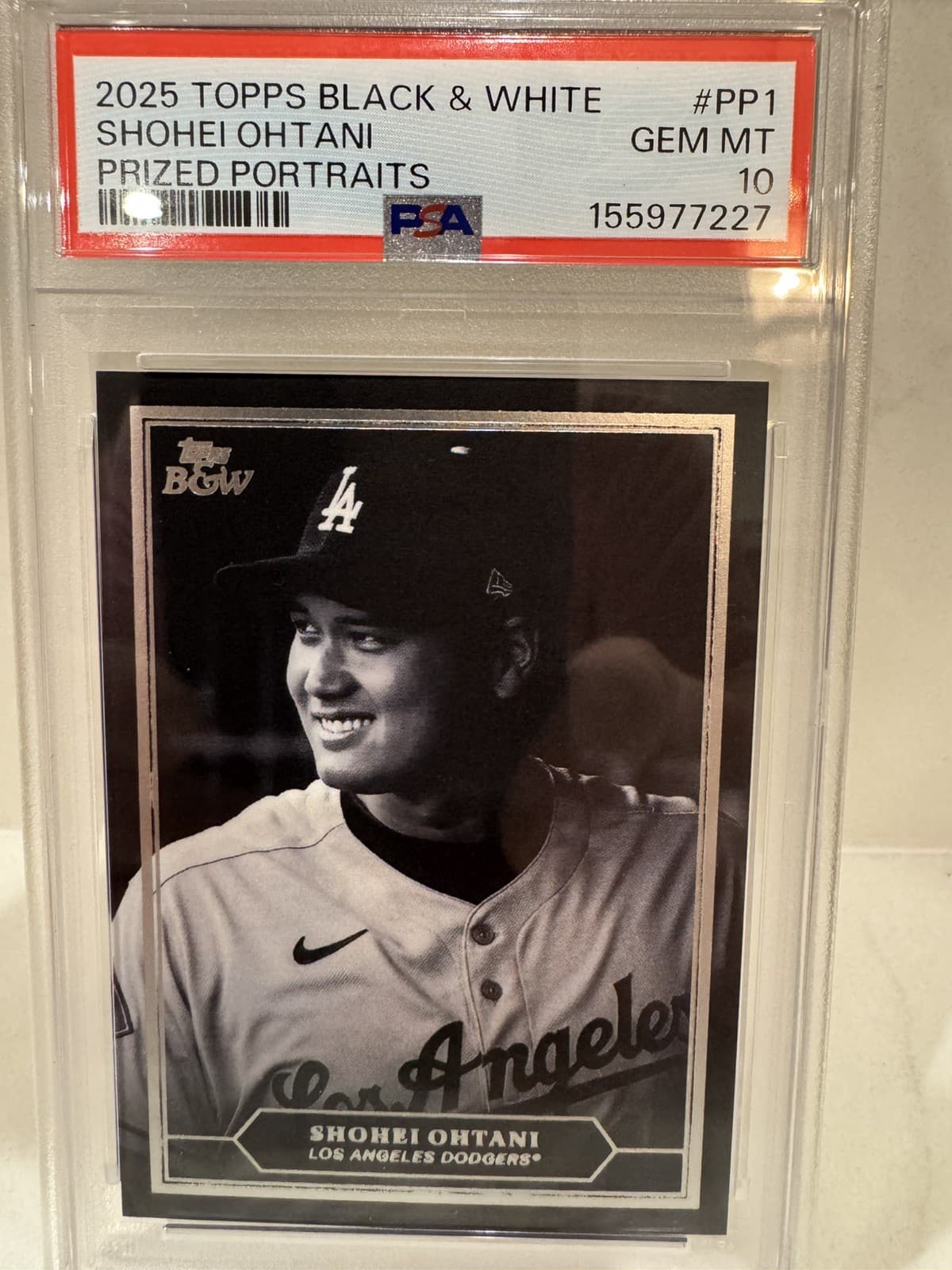 2025 TOPPS BLACK AND WHITE PRIZED PORTRAITS SHOHEI OHTANI PSA 10! Dodgers!