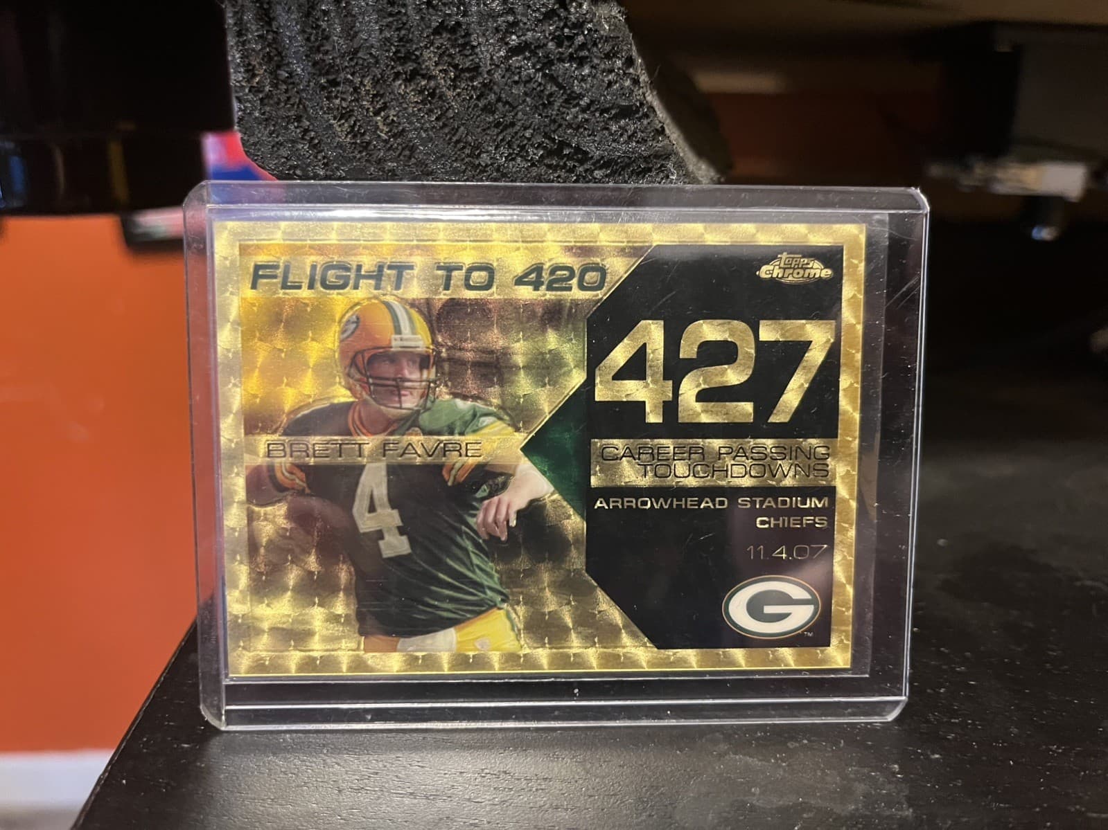 Topps Chrome Flight To 420 Superfractor #427 Brett Favre 1/1 serial #d gold foil