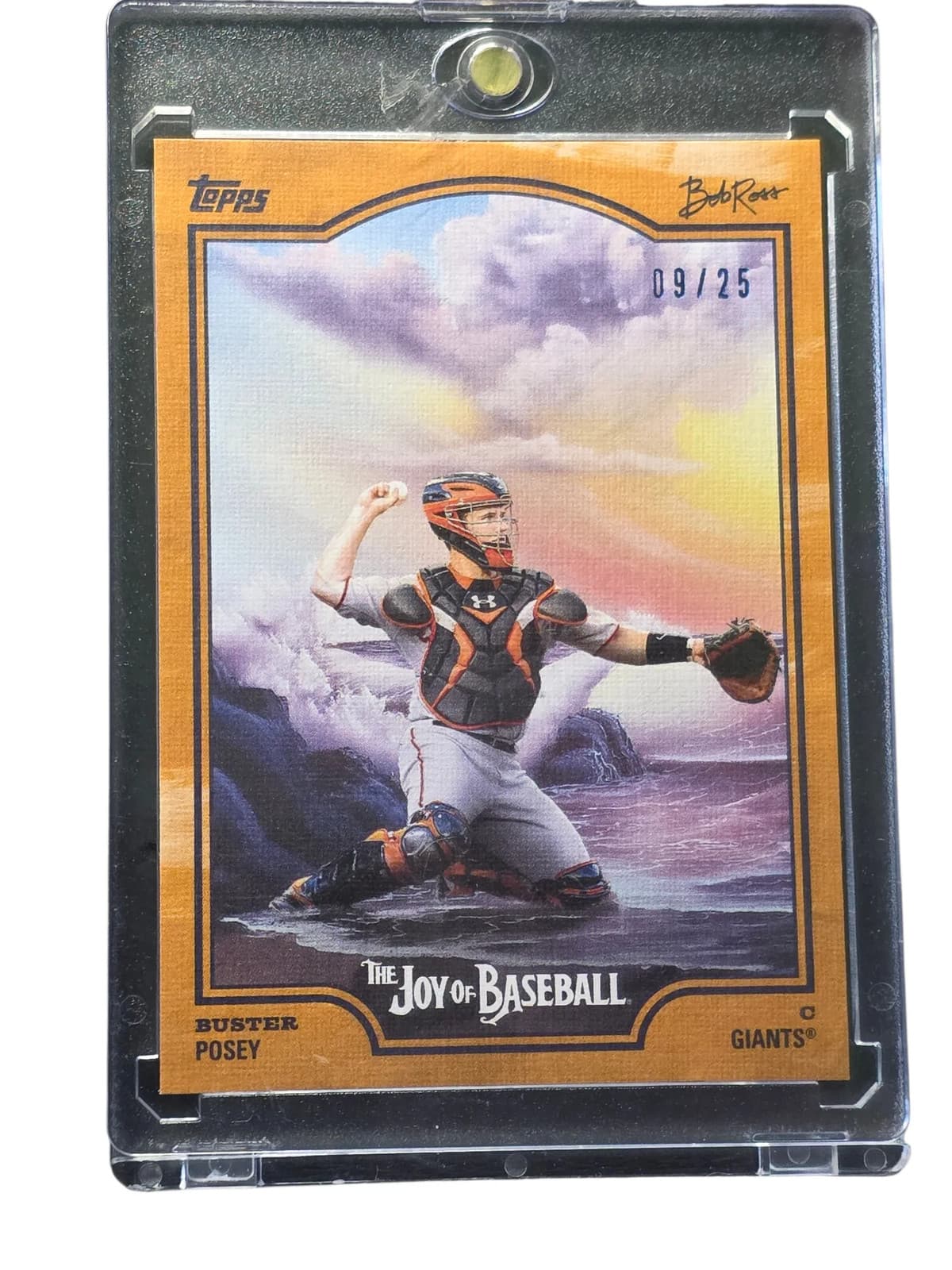 2021 Topps Bob Ross The Joy of Baseball Buster Posey #67 Orange 09/25