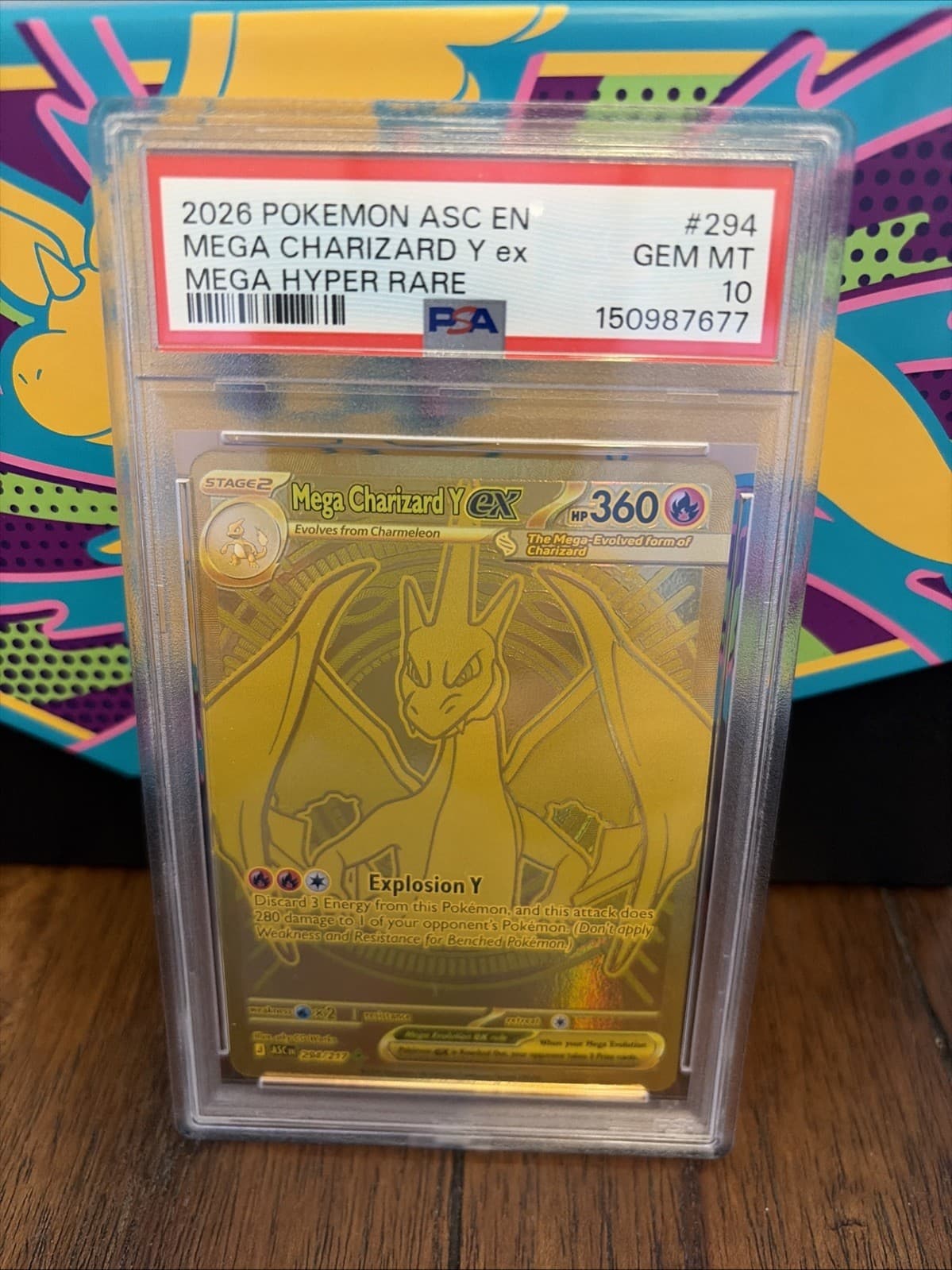 2026 POKEMON ASCENDED HEROES MEGA HYPER RARE #294 MEGA CHARIZARD Y EX PSA 10