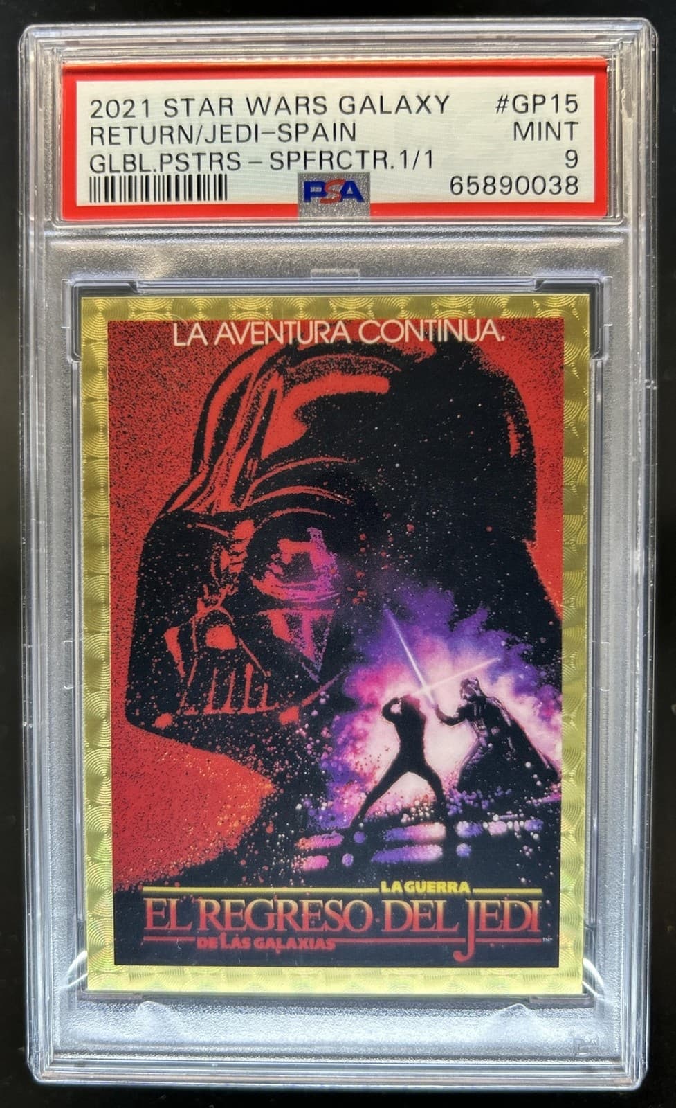 2021 Topps Chrome Star Wars Galaxy Wars Global Posters SuperFractor #1/1 PSA 9