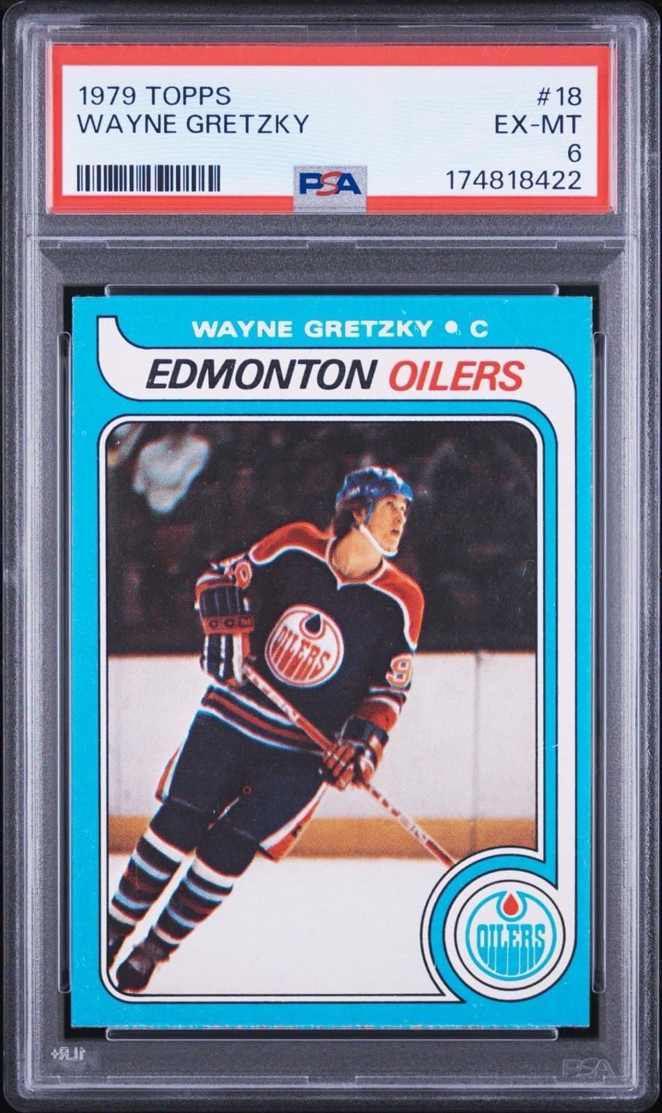 1979 Topps Hockey #18 Wayne Gretzky Rookie Card PSA Graded 6 EX-MT Edmonton