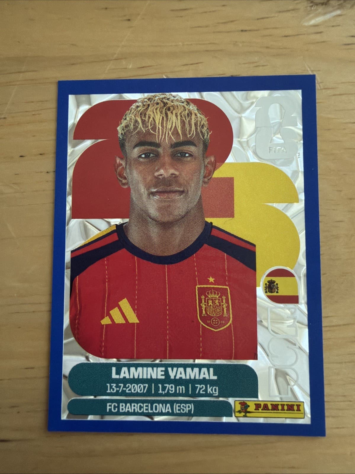 Lamine Yamal Blue Crumple Panini FIFA World Cup 2026 ESP15 Spain