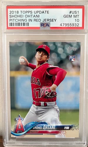 2018 Topps Update Series - Shohei Ohtani #US1 Pitching, Red Jersey (RC)