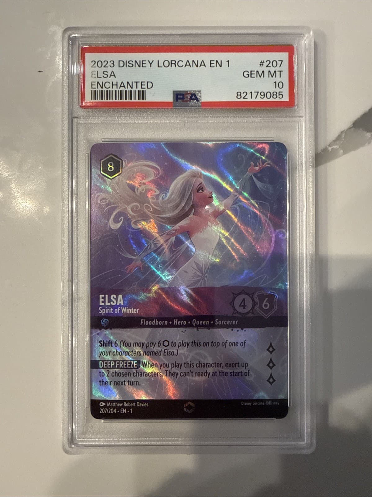 Elsa Spirit of Winter Lorcana First Chapter Enchanted # 207/204 Disney 💎PSA 10