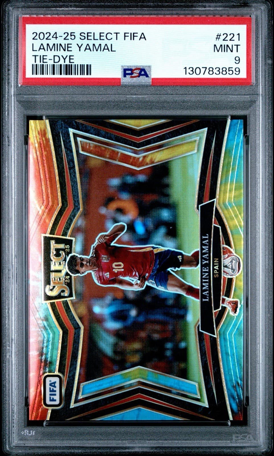 2024-25 PANINI SELECT FIFA TIE-DYE 10/25 #221 LAMINE YAMAL PSA 9