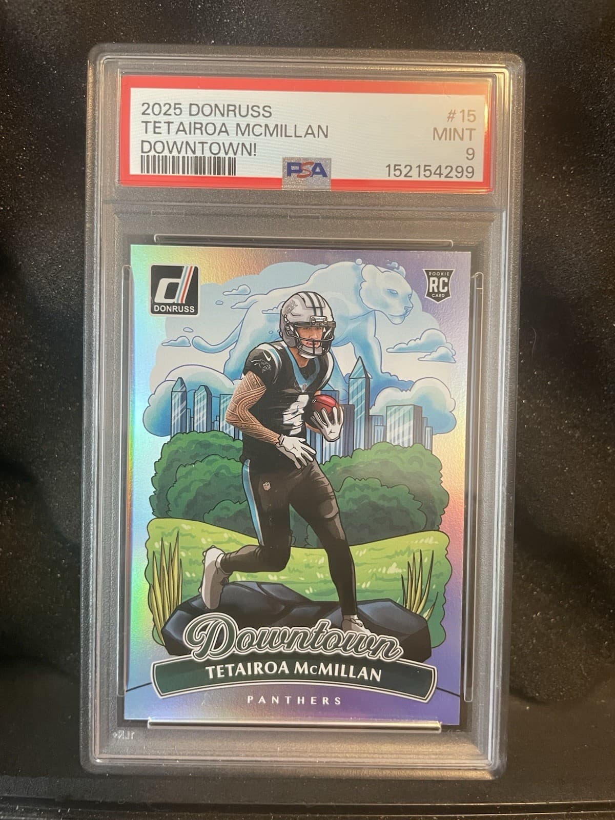 2025 PANINI DONRUSS DOWNTOWN #15 TETAIROA MCMILLAN PSA 9