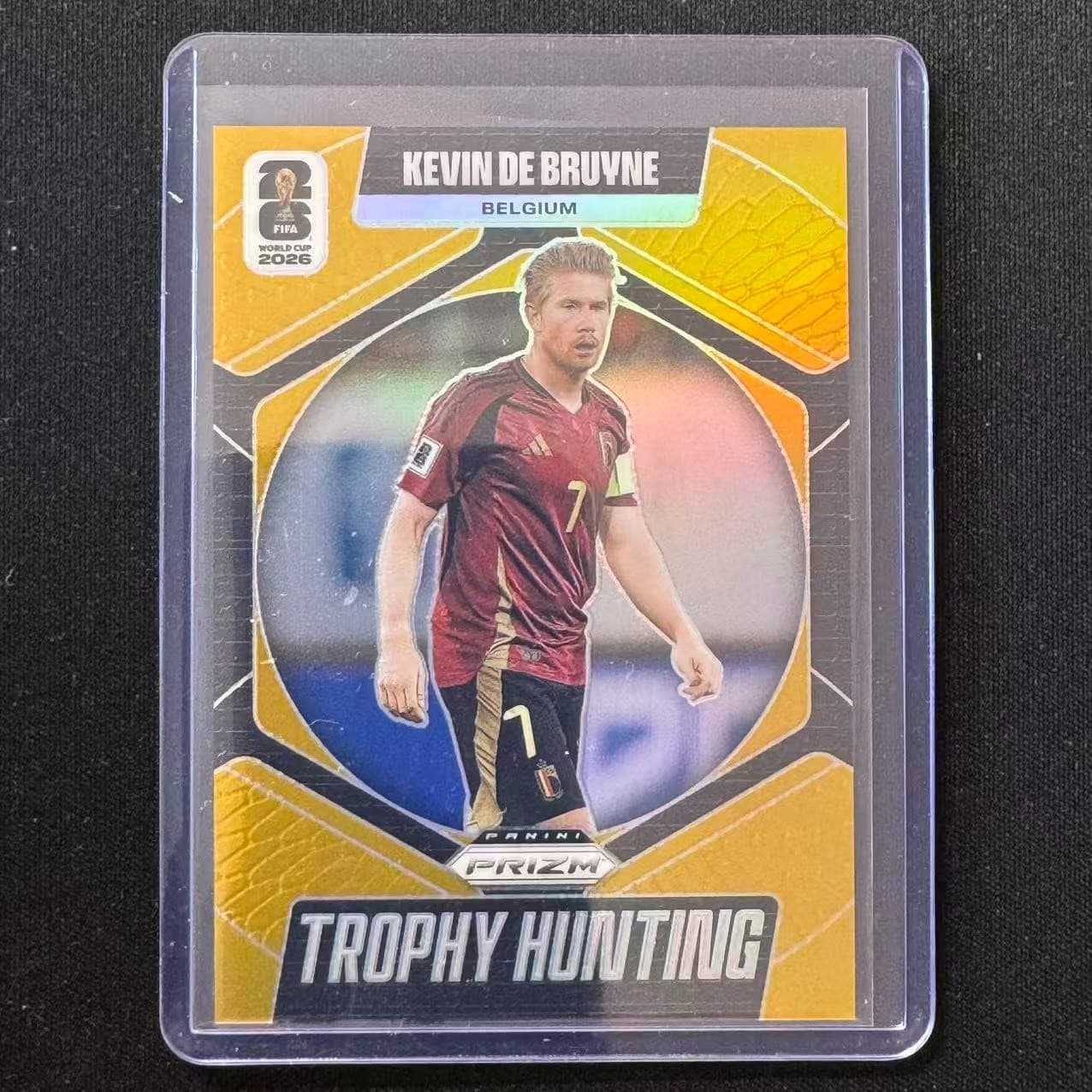 🔐an 2026 Panini Prizm Fifa World Cup Trophy Hunting Gold 10/10 Kevin De Bruyne