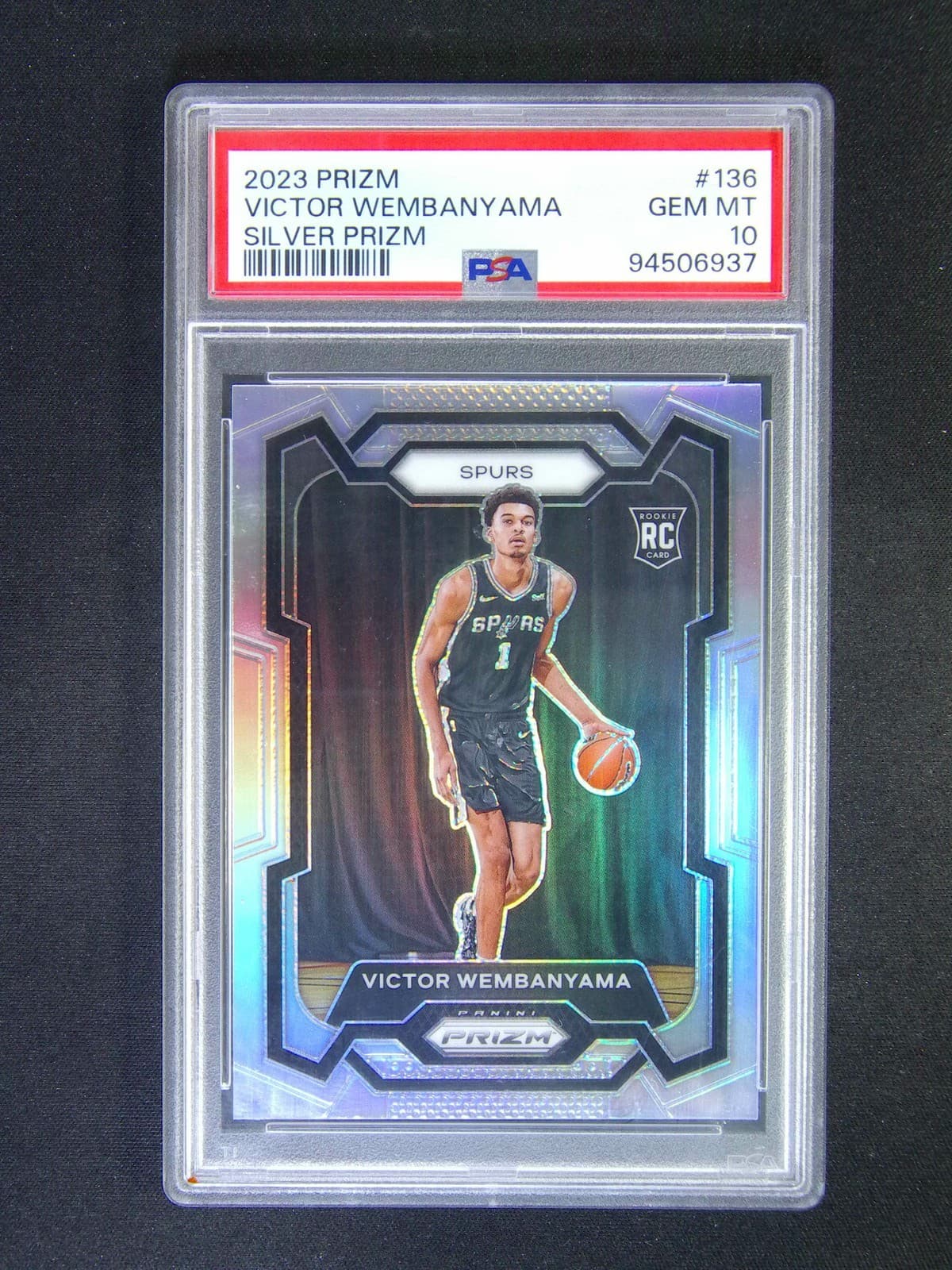 2023-24 Panini Prizm Victor Wembanyama #136 RC Rookie Silver PSA 10