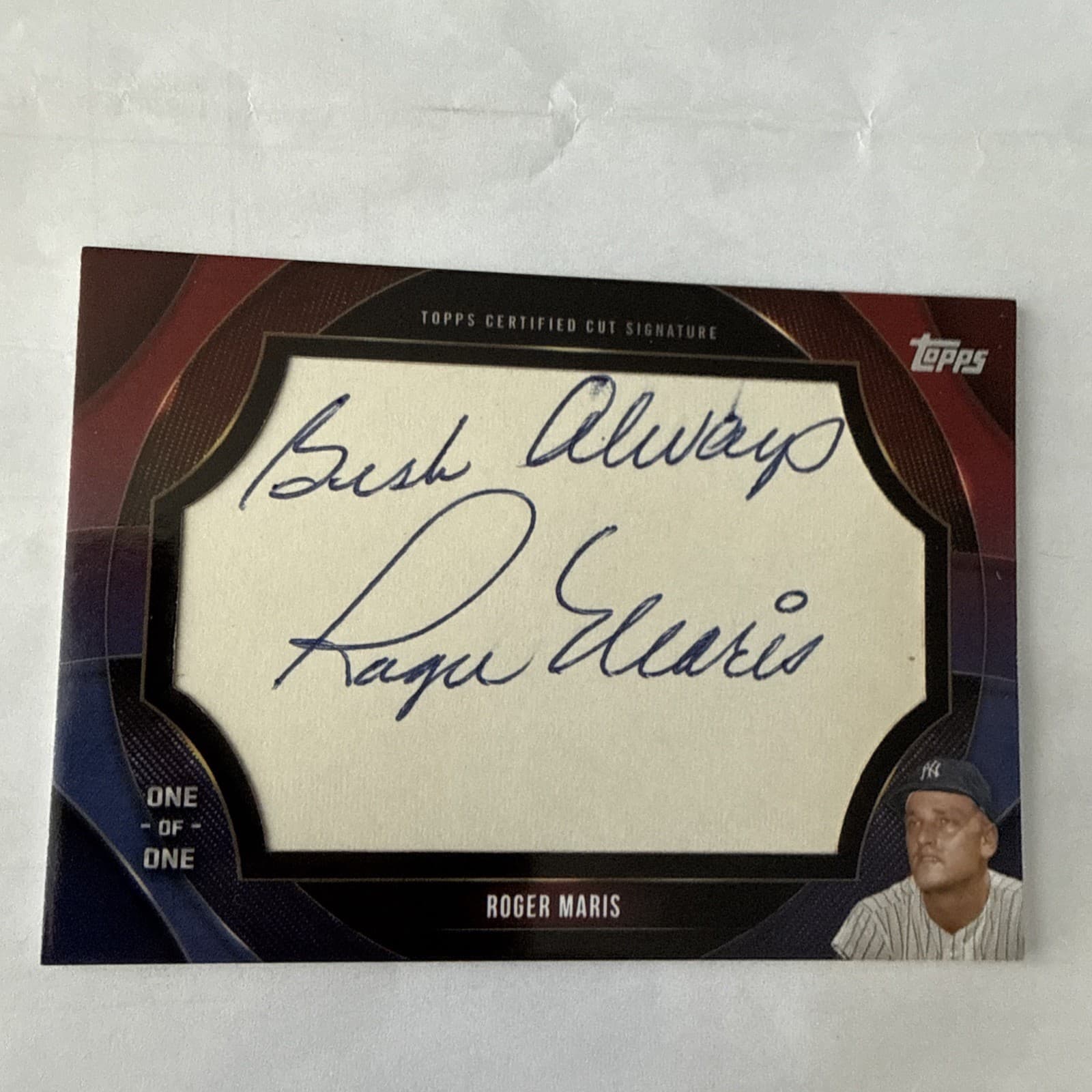 2024 Roger Maris New York Yankees Cut Signature Card 1/1 " ONE OF ONE " CSR-RM