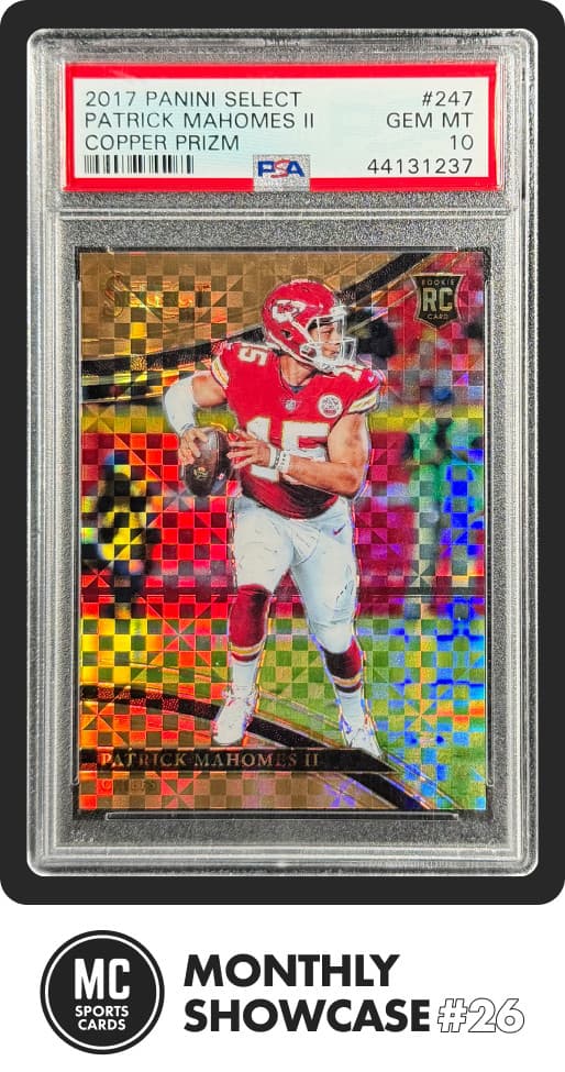 PATRICK MAHOMES II PSA 10 2017 PANINI SELECT 247 FIELD LEVEL COPPER PRIZM RC /75
