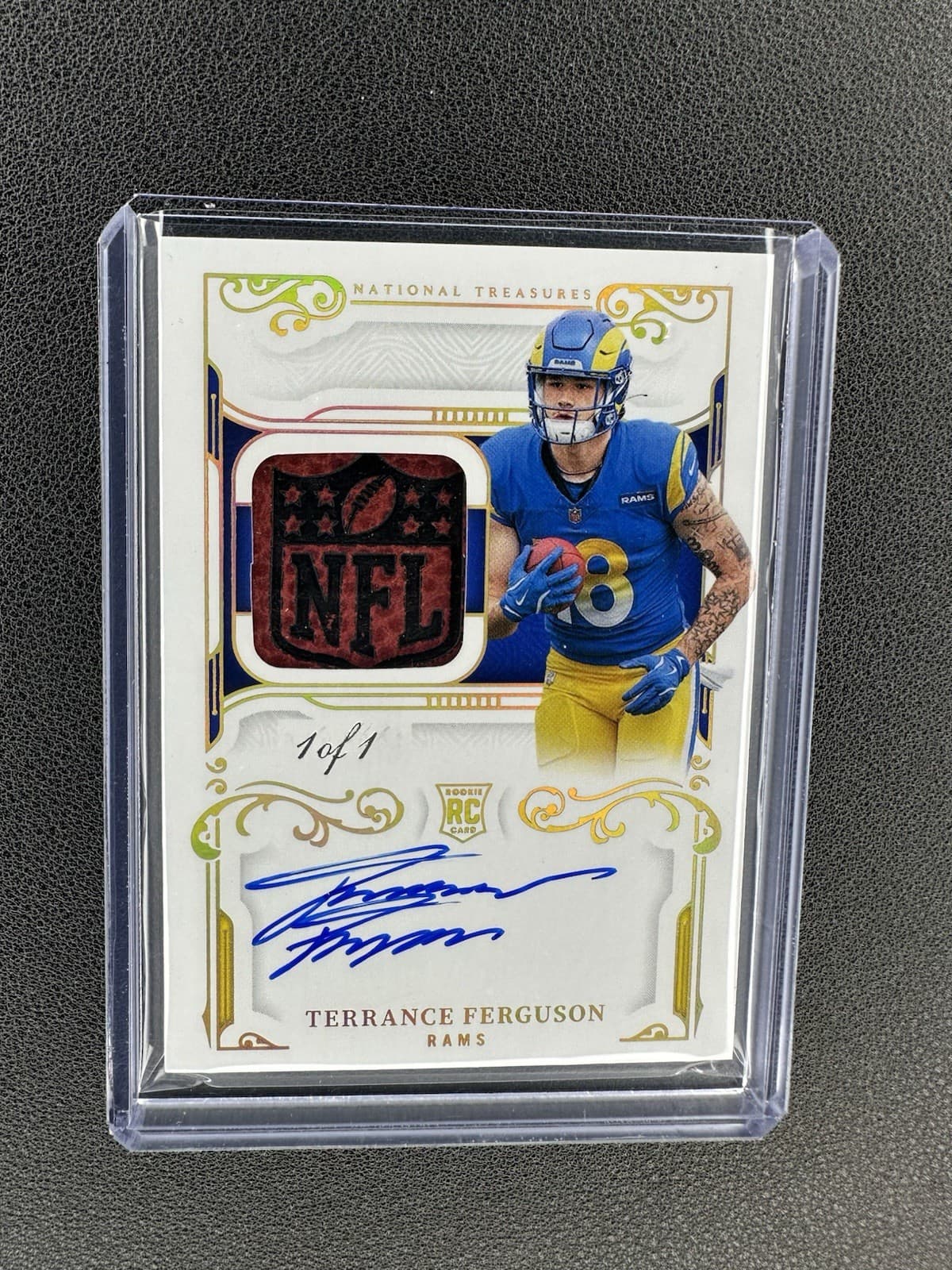 2025 Panini National Treasures Terrance Ferguson RC Football Autograph Patch 1/1