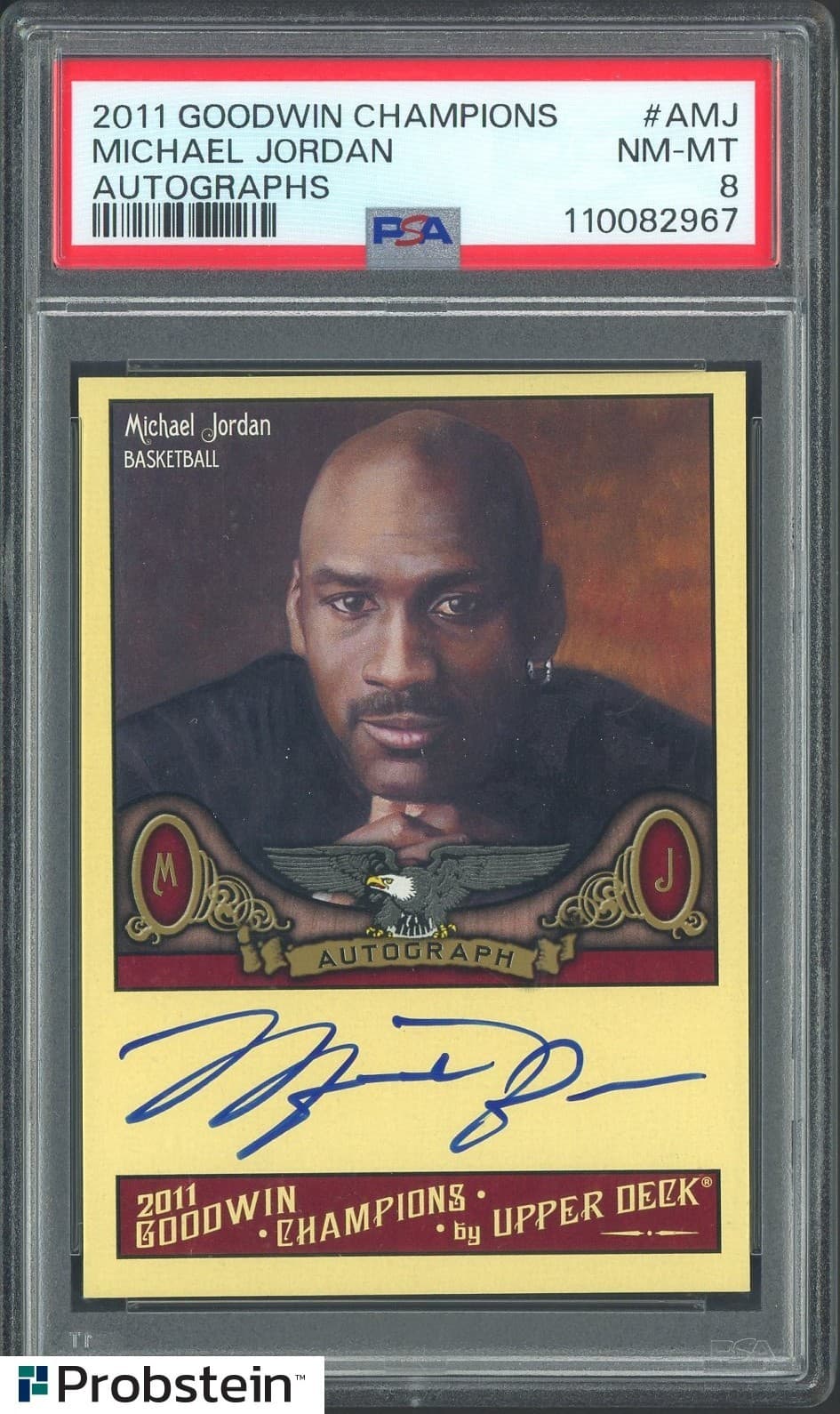 2011 Goodwin Champions Autographs Michael Jordan HOF Bulls AUTO PSA 8 NM-MT
