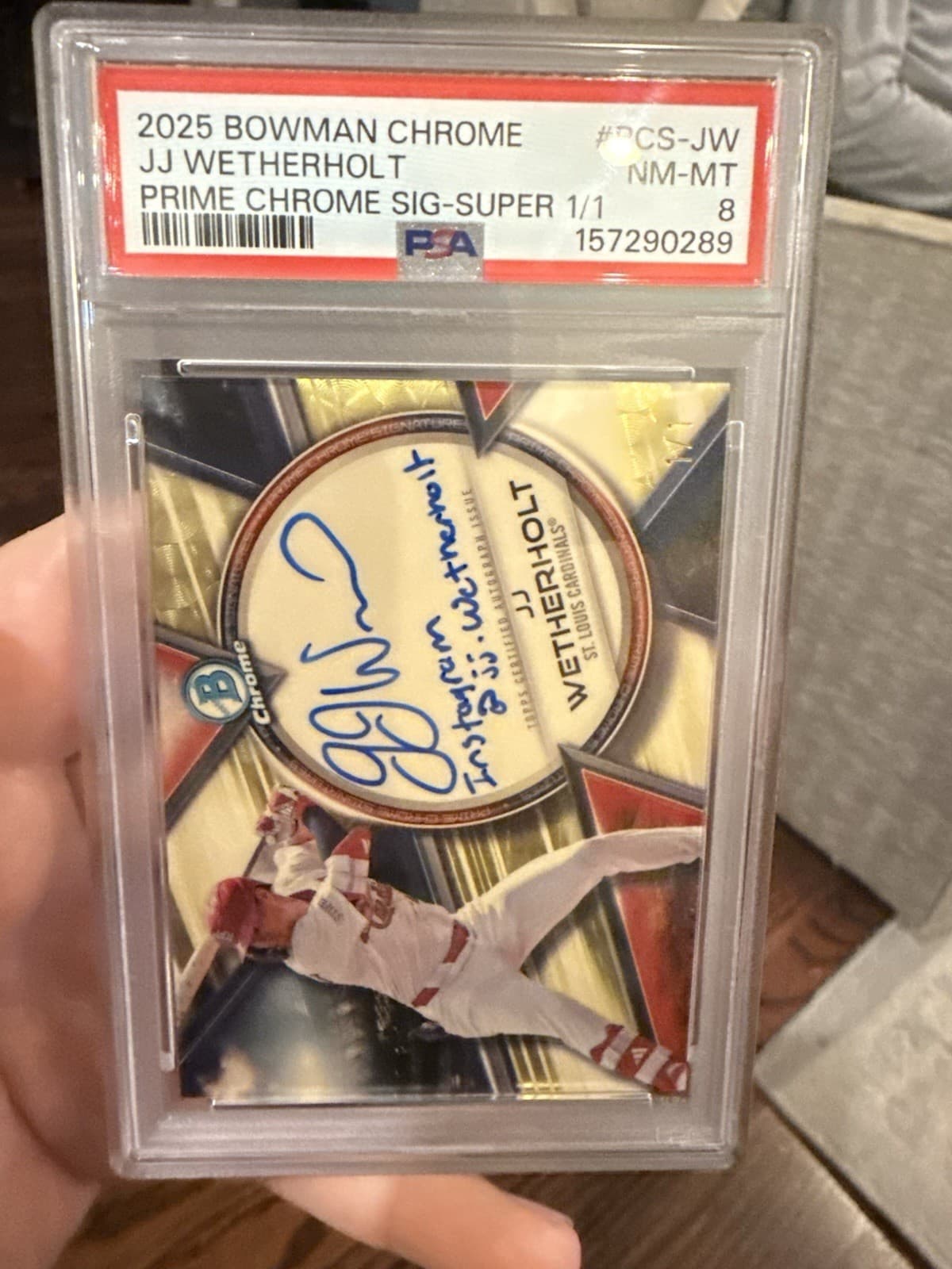 2025 Bowman Chrome JJ Wetherholt Prime Chrome Signatures Auto 1/1 SUPERFRACTOR