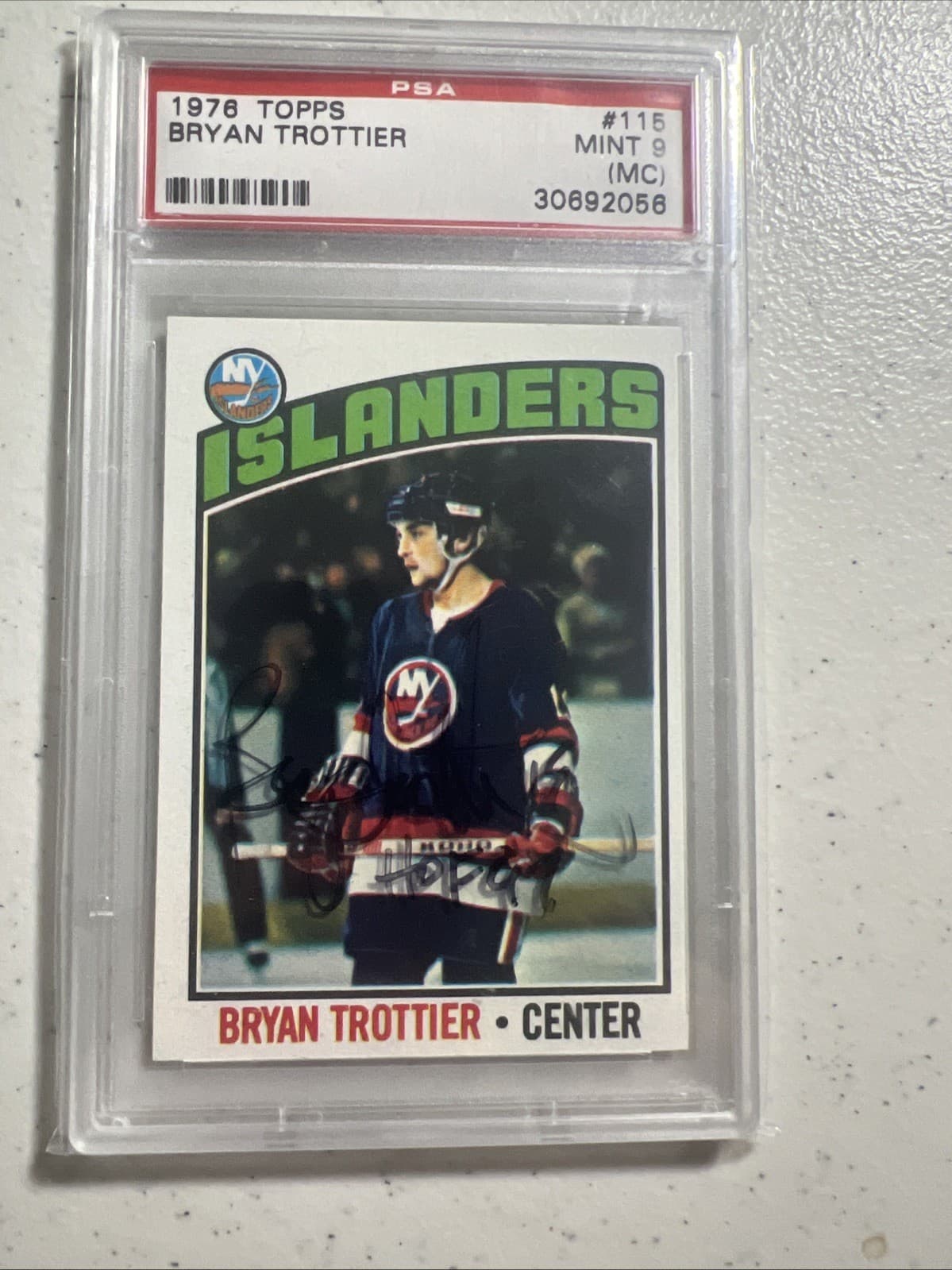 1976-77 Topps - Bryan Trottier #115 Rookie PSA 9 Auto