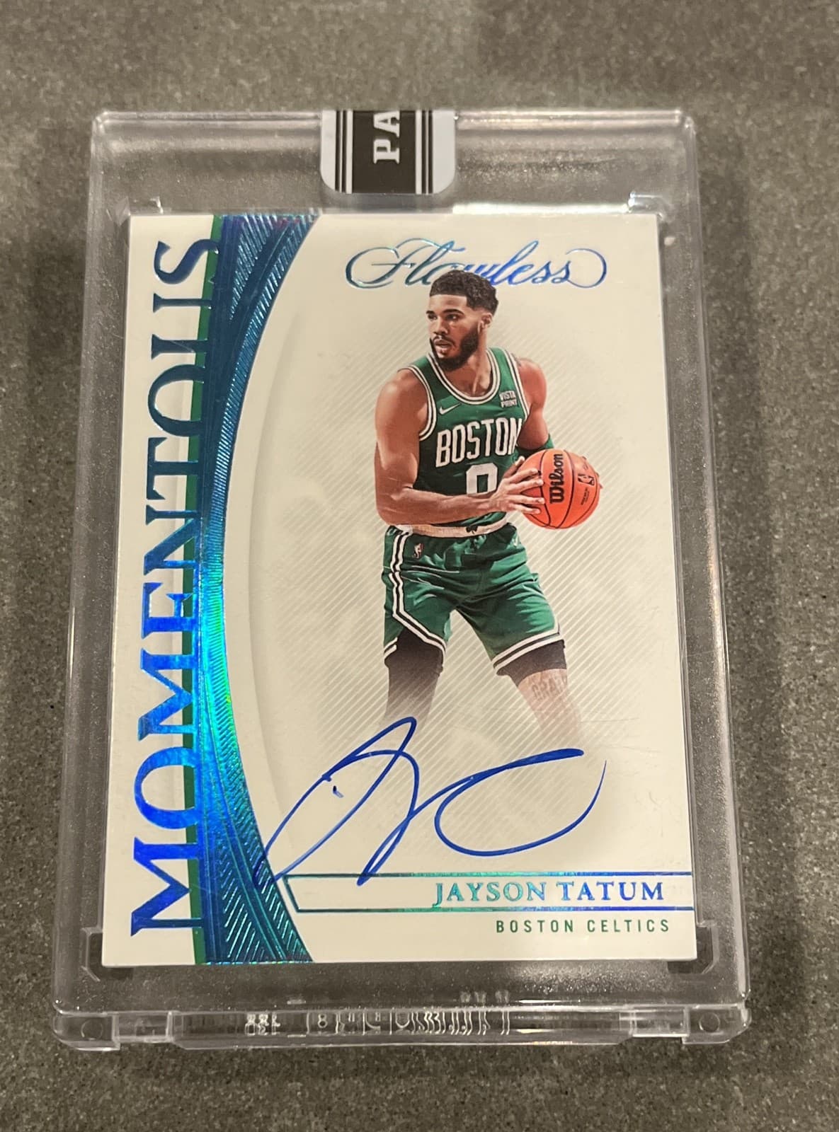 2021-22 Panini Flawless - Momentous Autographs Jayson Tatum #MMA-43 Platinum /1