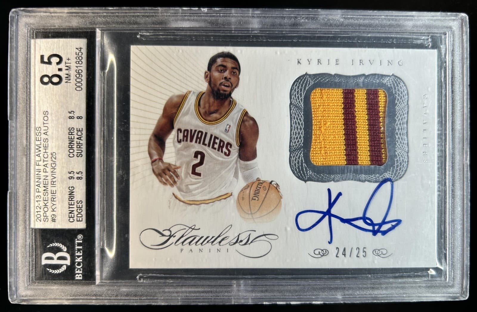 2012-13 Panini Flawless Kyrie Irving Spokesmen Patches Auto RC #/25 BGS 8.5/10