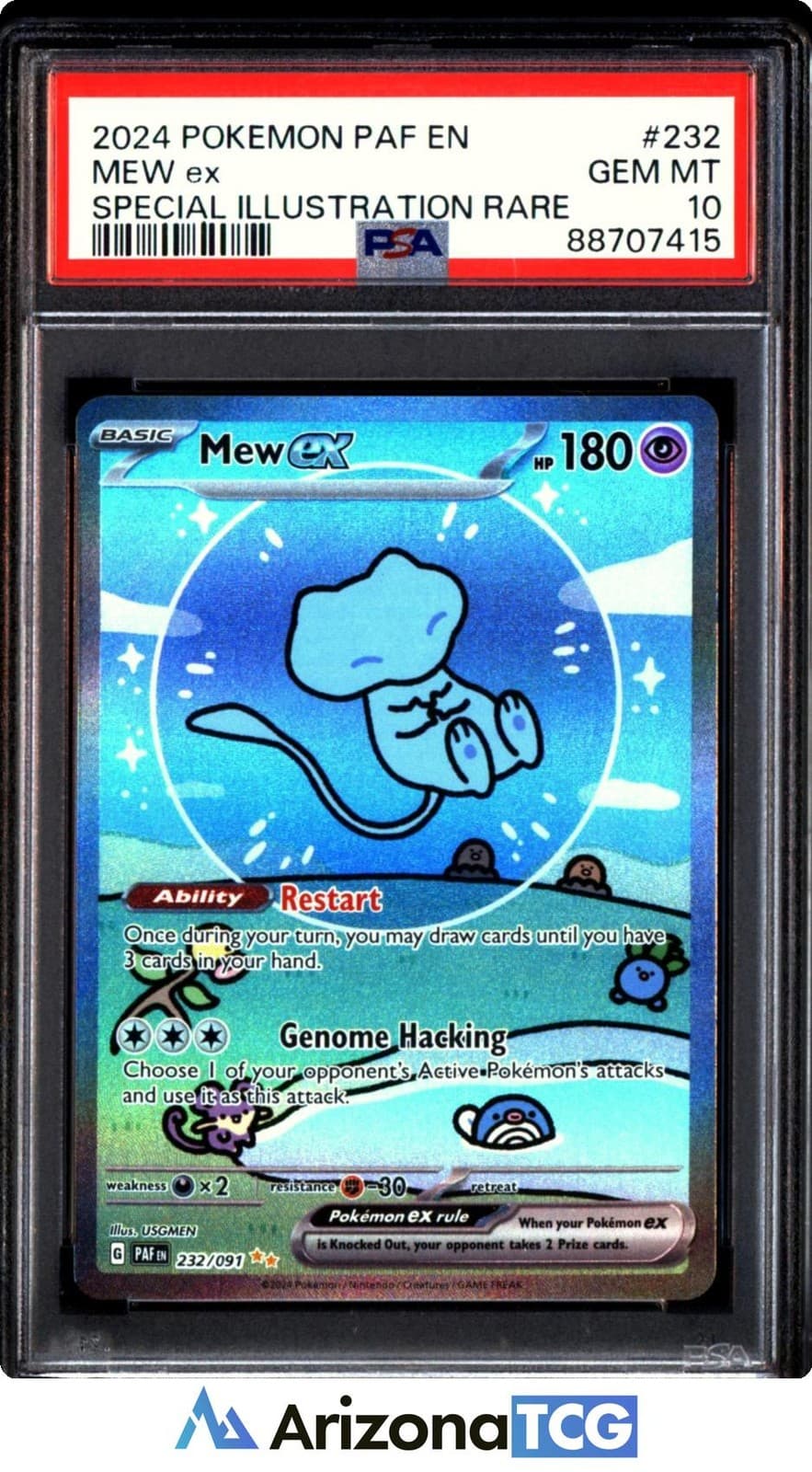 Pokemon 2024 Mew ex 232/091 SIR Paldean Fates GEM MINT PSA 10