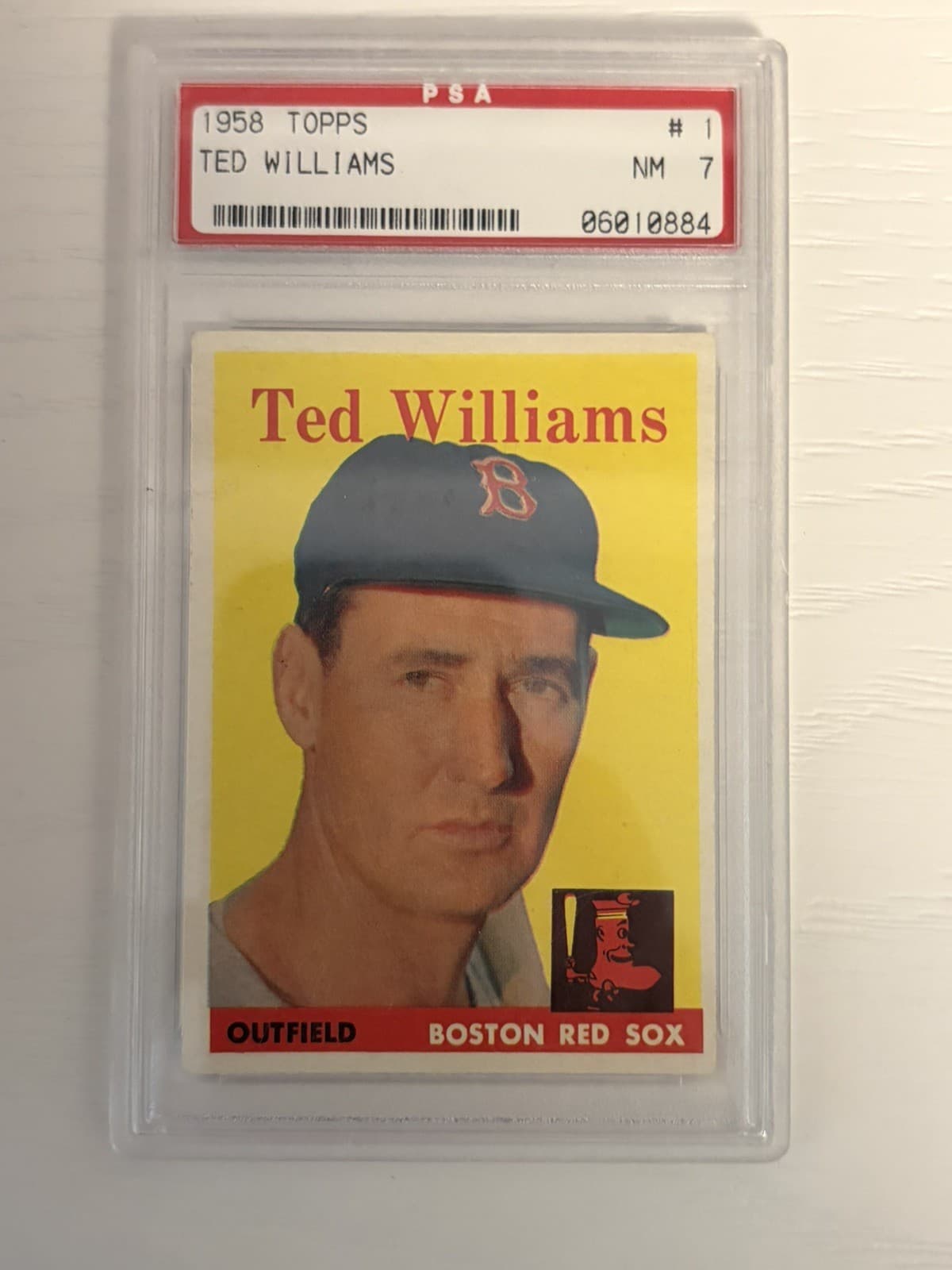 1958 TOPPS BASEBALL #1 TED WILLIAMS PSA 7 NM
