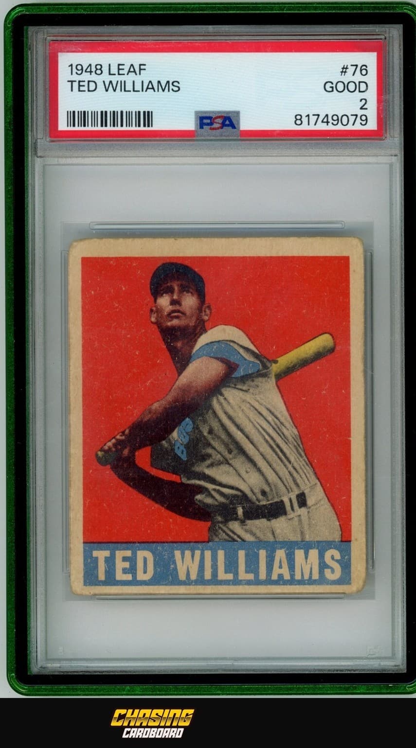 1948 Leaf Baseball TED WILLIAMS #76 HoF Red Sox PSA 2 GOOD Vintage ICONIC S1081
