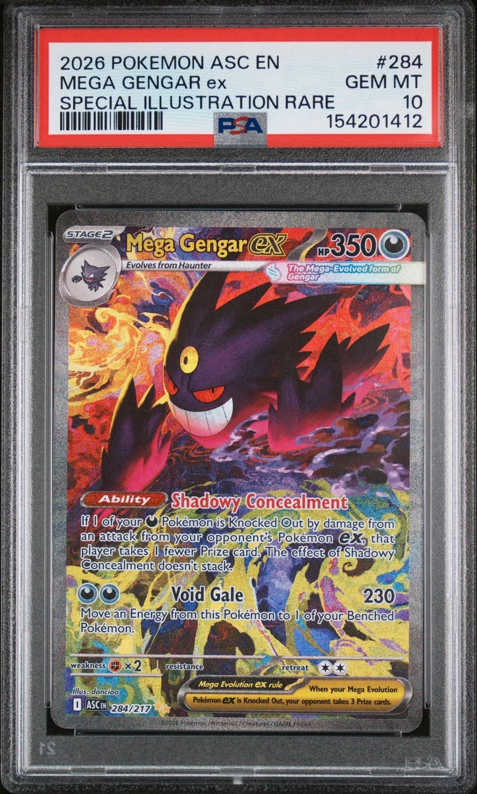 2026 POKEMON ASC EN-ASCENDED HEROES #284 MEGA GENGAR EX PSA 10