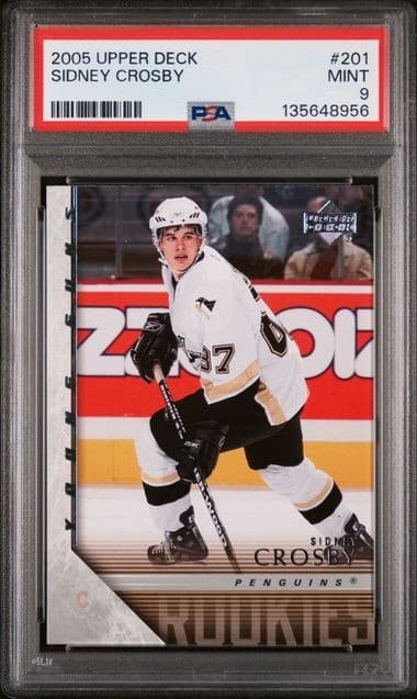 2005-06 Upper Deck #201 Sidney Crosby Young Guns Rookie Card - PSA 9