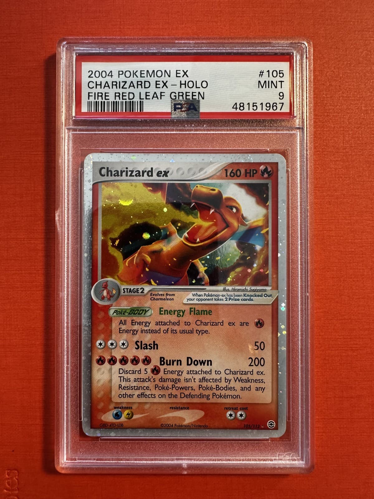 Pokemon Charizard Ex #105 Fire Red & Leaf Green Holo 2004 Mint PSA 9