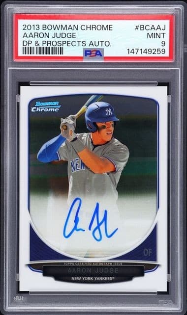 2013 Bowman Chrome Draft Picks & Prospects Autograph Aaron Judge PSA 9
