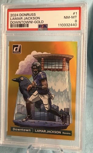 2024 Panini Donruss Downtown! Lamar Jackson #1 Gold /10