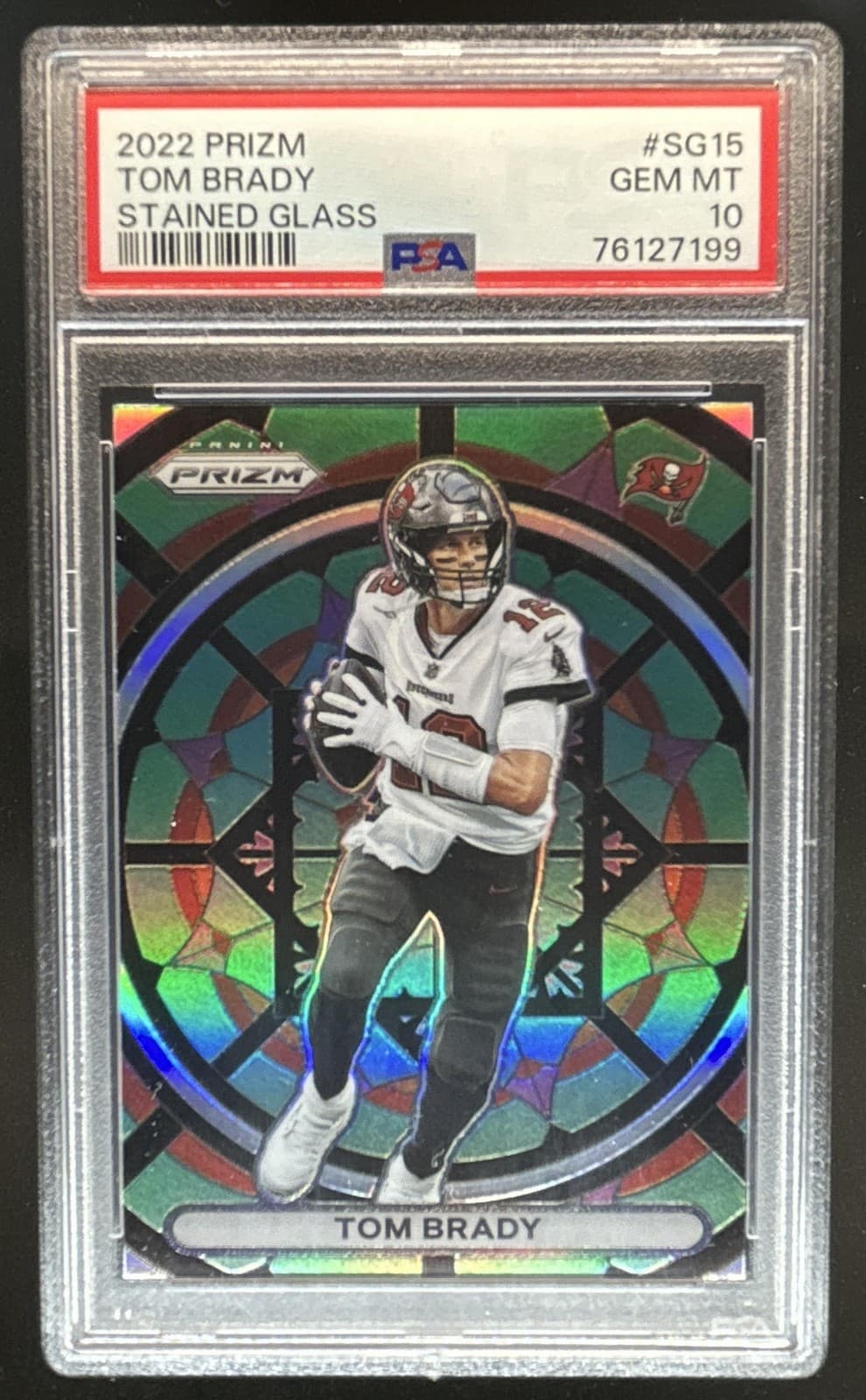 2022 Panini Prizm Tom Brady Stained Glass SP #SG-15 Buccaneers PSA 10 GEM MINT
