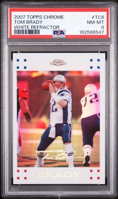 2007 Topps Chrome Tom Brady White Refractor /869 #TC6 PSA 8