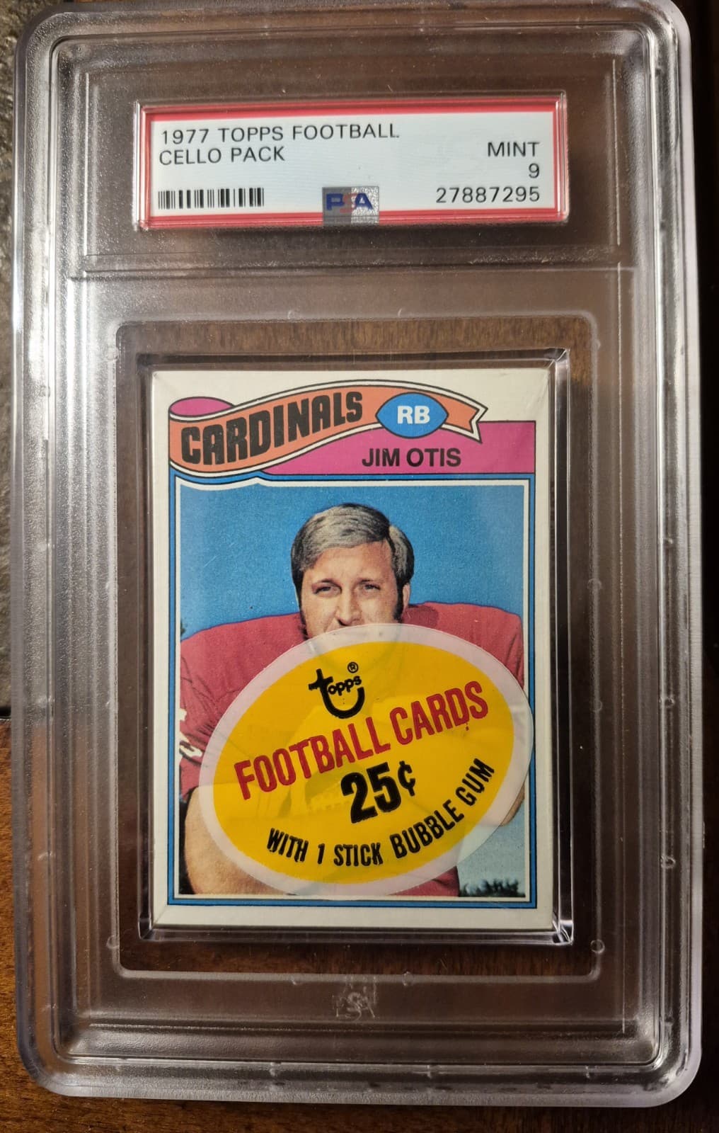 1977 Topps Football Cello Pack PSA 9 Jim Otis Top