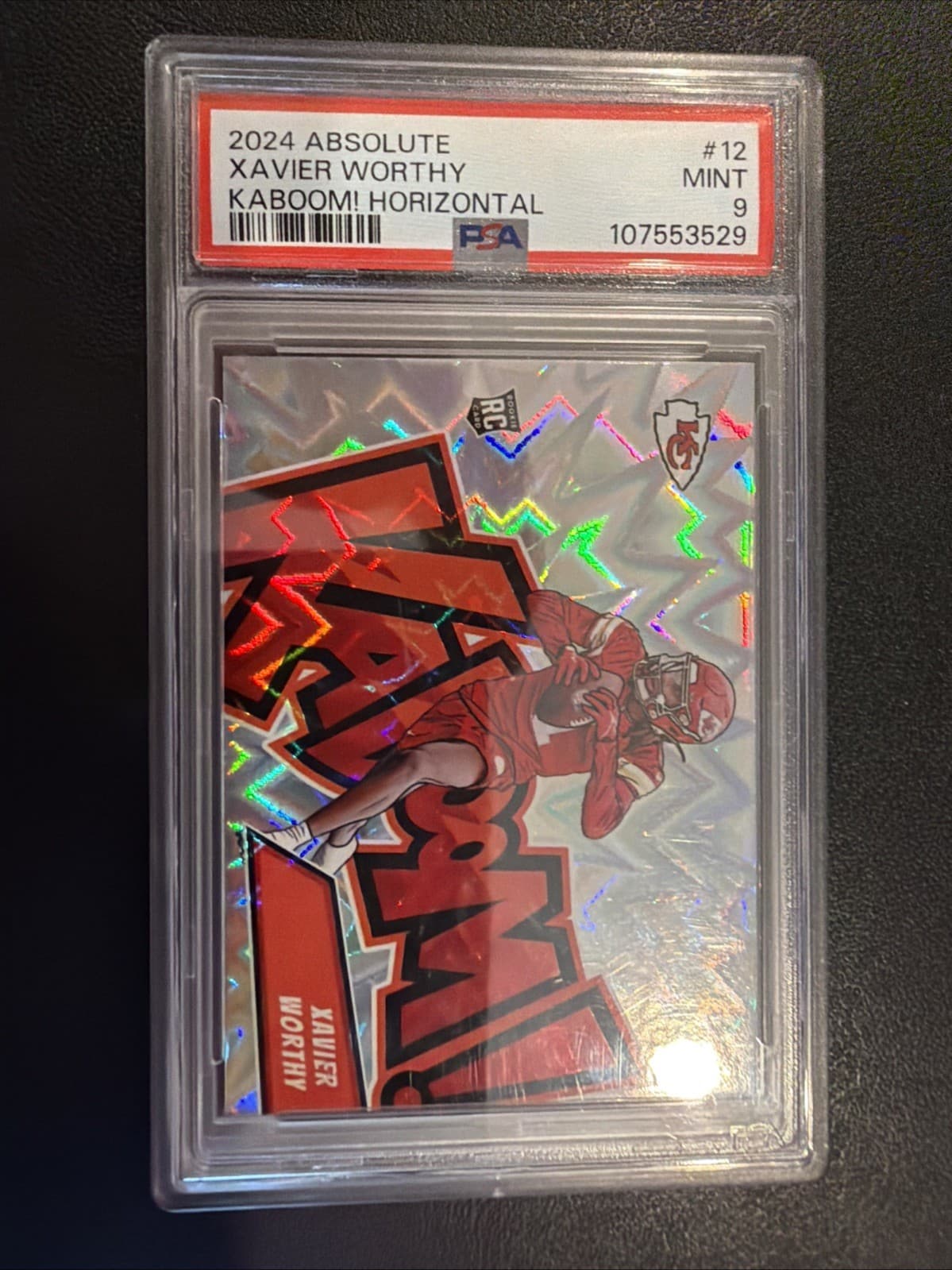 2024 Panini Absolute - Kaboom! Horizontal Xavier Worthy #12 (RC) PSA Mint 9