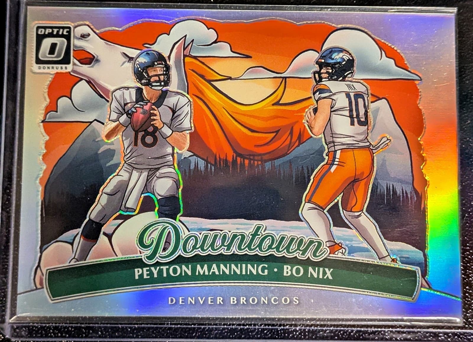 Panini 2025 Donruss Optic Downtown Duos Bo Nix/Peyton Manning #5 Broncos