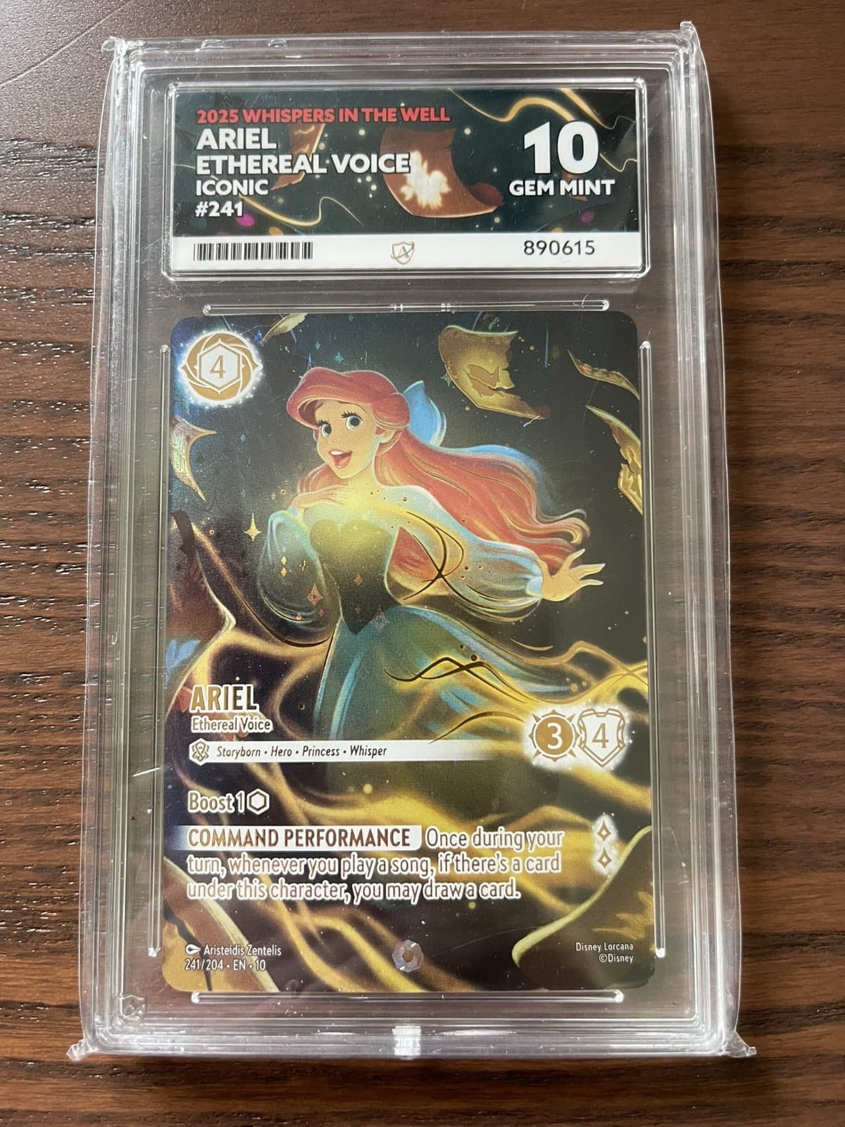 Disney Lorcana Whispers in the Well Ariel Ethereal Voice 241/204 ICONIC ACE 10