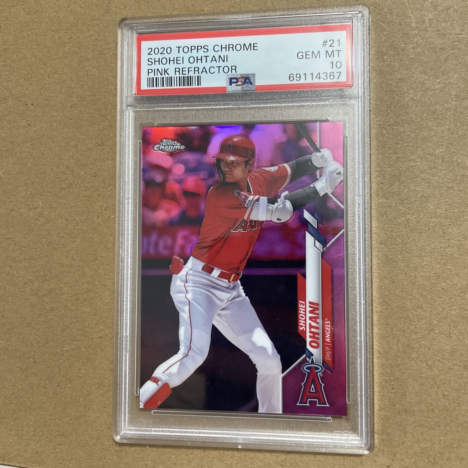 2020 Topps Chrome Shohei Ohtani Pink Refractor PSA10 GEM MT 🔥