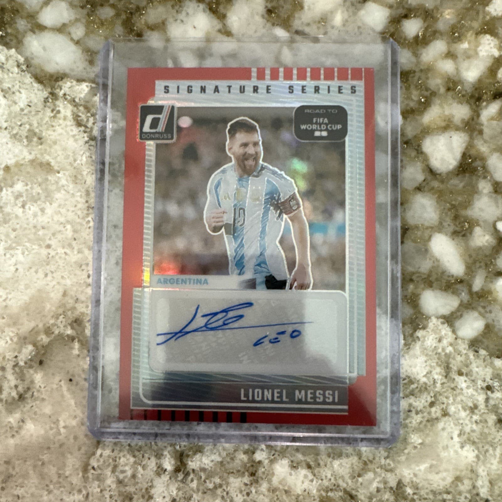 2025-26 Panini Donruss World Cup Argentina Lionel Messi Auto Red /49