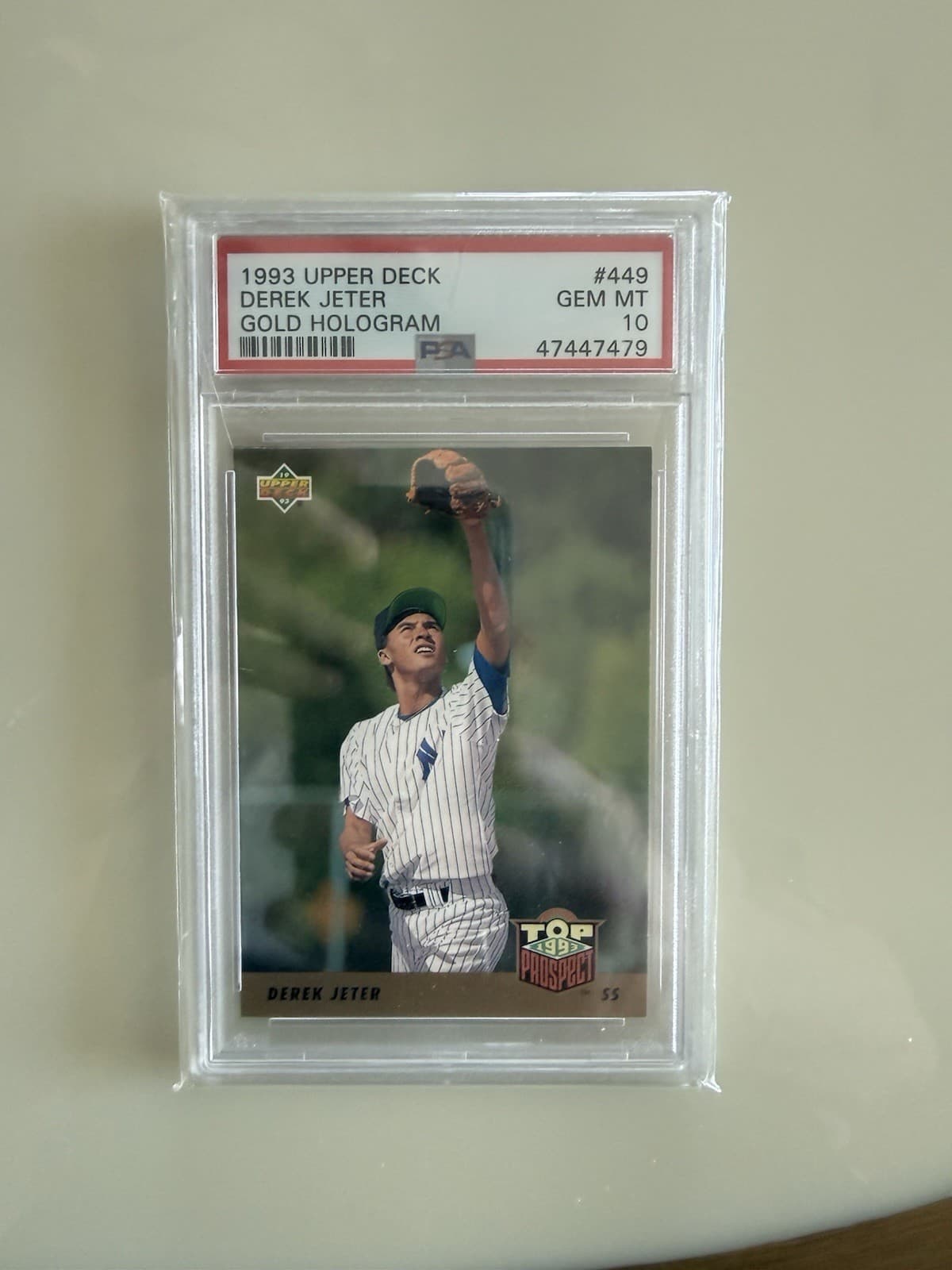 1993 Upper Deck Derek Jeter Gold Hologram. Gem Mint PSA 10. #449. 47447479