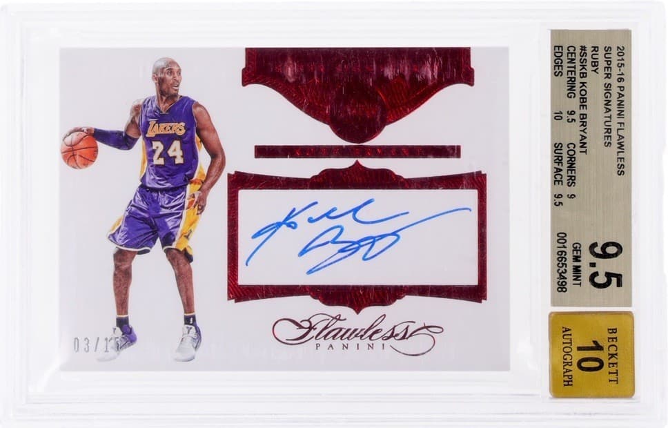 2015-16 Panini Flawless Kobe Bryant Super Signatures Ruby Auto /15 BGS 9.5/10