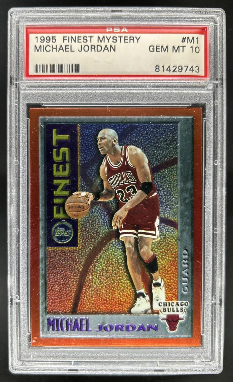 1995-96 Topps Finest Michael Jordan Mystery #M1 Bulls PSA 10 GEM MINT
