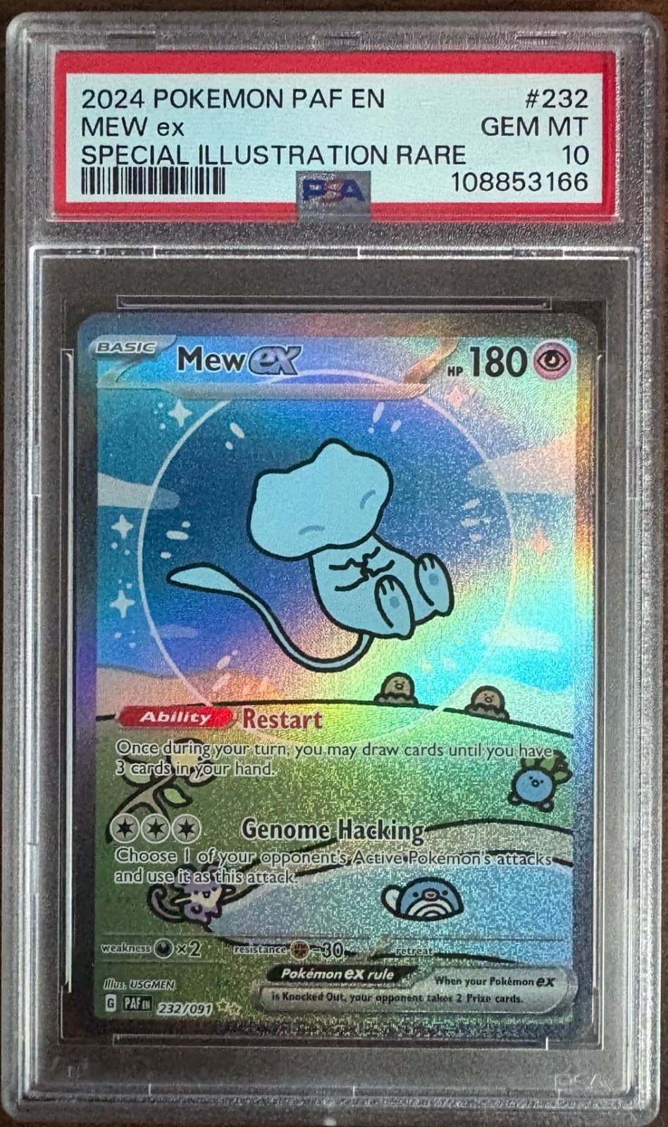 2024 POKEMON PAF EN-PALDEAN FATES SPECIAL ILLUSTRATION RARE #232 MEW EX PSA 10