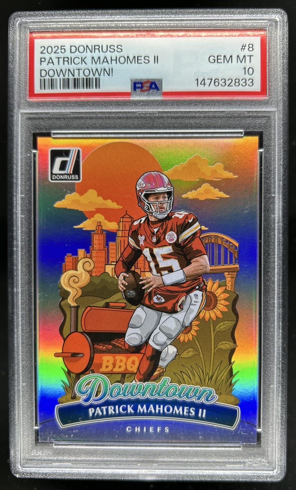 2025 Panini Donruss Patrick Mahomes Downtown! SP #8 Chiefs PSA 10 GEM MINT