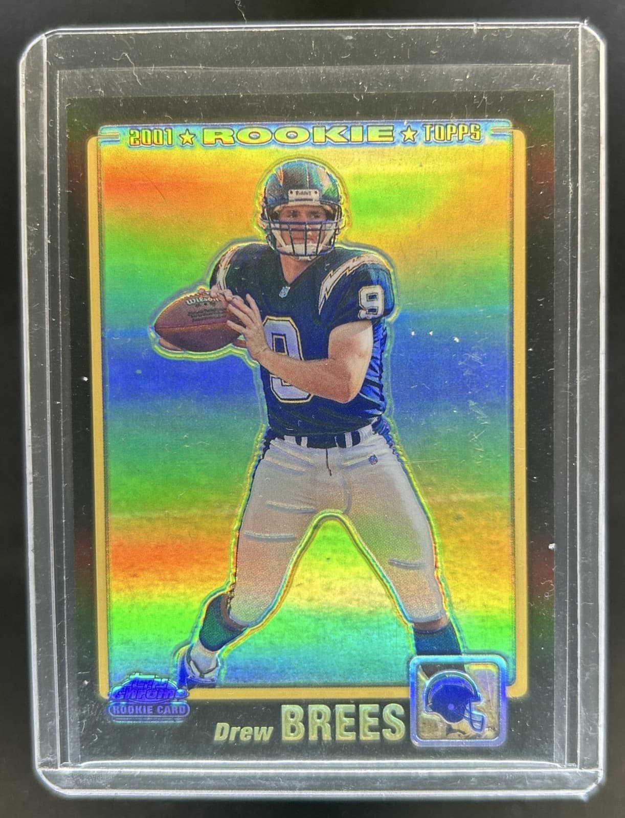 2001 Topps Chrome Drew Brees Black Refractor Rookie RC #/100 Chargers