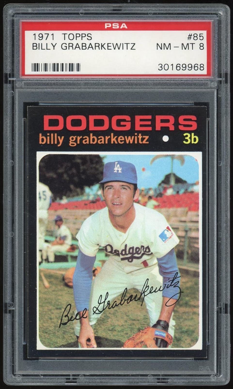 1971 Topps #85 Billy Grabarkewitz PSA 8 *9968
