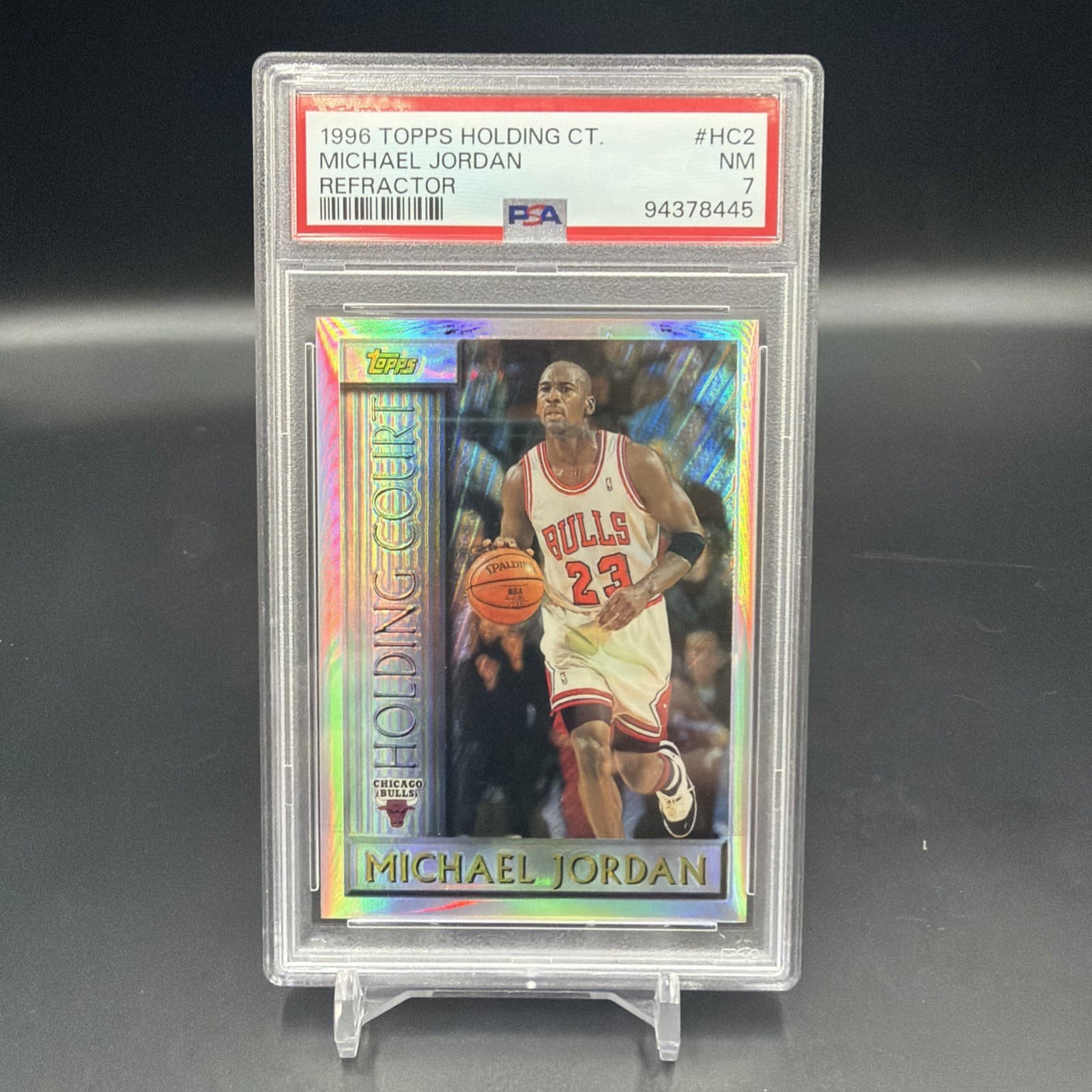 1996-97 Topps Michael Jordan Holding Court Refractor #HC2 Bulls PSA 7
